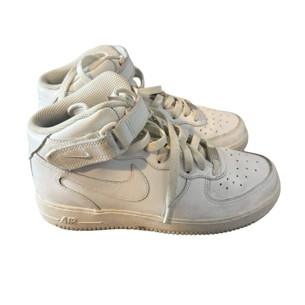 Nike Air Force 1 LE Mid Triple White Sneakers Shoes GS DH2933-111 Youth Size 6.5